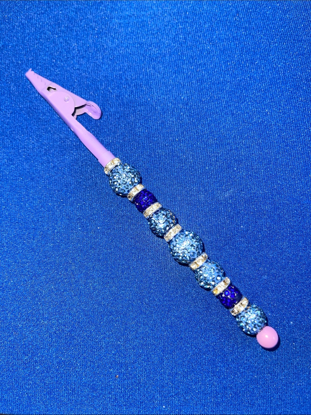 Handmade Purple and Blue Beaded Alligator Clip for Women